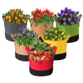 Xmpmrb Grow Bags 5gal red with handles for portable balcony planting