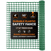 Xpose Safety plastic mesh fence in green provides a durable, reusable barrier.