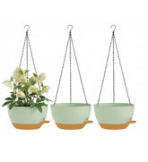 XQSHPDM 3-pack hanging planter self-watering on balcony for greenery