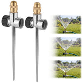 XRBZYQA lawn sprinkler with aluminum base and brass nozzle for durable irrigation.