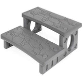 XtremepowerUS premium 2-step spa deck steps front view, sturdy entry