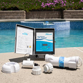 XtremepowerUS saltwater pool chlorinator exterior view shows maintenance-free operation