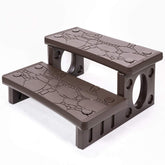 XtremepowerUS universal 2-step spa steps, front view, anti-slip grip for wet surfaces.