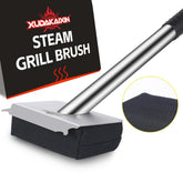 XUDAKAIXIN steam grill brush shows steam action for safe residue removal.