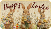 Xumuyin Easter Doormat Rabbit Welcome—festive red-green design ideal for indoor outdoor entryways.