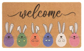 XuoAz Easter doormat with bunny ears welcomes guests with spring charm