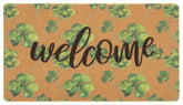 Xuoz St. Patrick's Day clovers welcome mat at front door with durable outdoor design