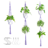 XXXFLOWER 3-pack macrame plant hangers with hooks for stylish space-saving display