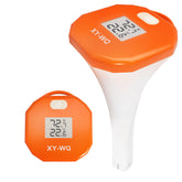 XY-WQ digital pool thermometer with safety rope secures to ladder for safer pool use.