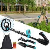 Xynzzeu Kids Metal Detector with waterproof LCD display for outdoor treasure hunts.