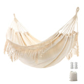 YAERSI double boho macrame hammock, 110-inch length for two-person lounging