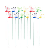 Yahpetes 3D dragonfly red stake enhances outdoor decor and color