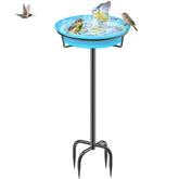 YALINKA birdbath stand with four spiky feet provides stable garden setup.