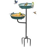 YALINKA freestanding birdbath bowl outdoors for birds to drink and bathe.