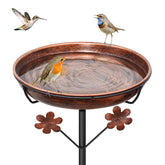 YALINKA metal bird bath stand, sturdy stake, outdoors decor