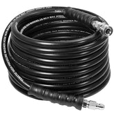 YAMATIC 3/8-inch hose with 50ft reach, durable steel braid for heavy-duty cleaning.