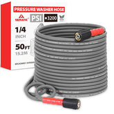 YAMATIC 50ft hose coiled for easy storage and transport