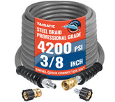 YAMATIC 50ft non-marking hose protecting surface while washing vehicles and driveways