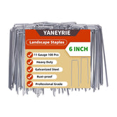 YANEYRIE galvanized U-stake 6-inch secures landscape fabric for durable lawns