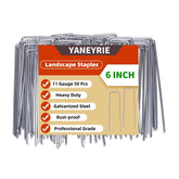 YANEYRIE landscape stakes securing weed fabric in a tidy garden