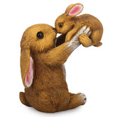 Yanflerent mother and baby bunny figurine adds cozy garden charm for springtime