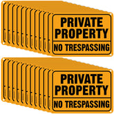 Yaocom no trespassing sign in yellow and black with reflective finish improves nighttime visibility.