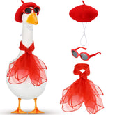 Yaomiao French goose outfit complete set enhances year-round garden decor on lawn statues