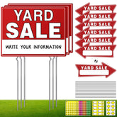 Yard Sale Signs Kit with double sided signs and stakes for strong street visibility