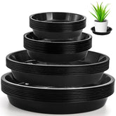 Yarlung 9-inch black plant saucer catches excess water to protect floors