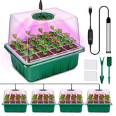 YAUNGEL Seed Starter Tray with Grow Light front view for compact indoor seedling setup.