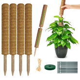 YAWAHOME moss pole 16 inch stackable coir supports climbing plants for upright growth.
