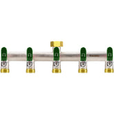 Yayamz five-way splitter with a rubber-coated handle for easy watering tasks.