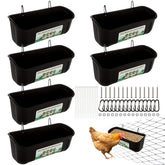 YAYODS hanging chicken feeder 3.5 qt keeps feed tidy and accessible.