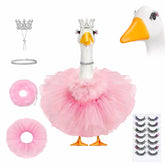 YBBOTT goose outfit with pearl crown boosts porch appeal for a charming yard display.