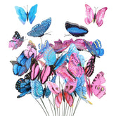 YCCHN butterfly stake with double wings adds vibrant color to garden beds.