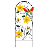 YEAHOME 33-inch flower butterflies garden stake brightens outdoor spaces.
