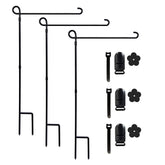 YEAHOME 3pc garden flag holder stand assembled for stable outdoor display