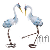 YEAHOME blue crane yard statue side view adds coastal charm to your garden.
