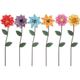 YEAHOME daisy metal flower stake in multicolor adds curb appeal to the garden