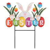 YEAHOME Easter bunny garden stake adds vibrant color to outdoor spaces.