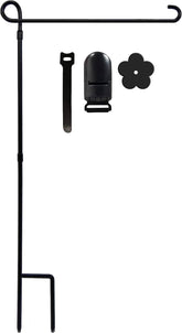 YEAHOME garden flag holder stand with sturdy metal build keeps outdoor flags secure.