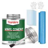 Yeardera vinyl cement under-water repair for inflatables with airtight, flexible bonds.