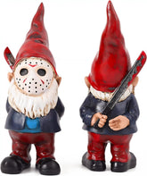 YECRUX Horror Garden Gnome Statue with eerie details, ideal for Halloween yard decor.
