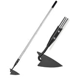 YEELOR Warren triangle blade hoe for precise weeding and ridging in raised beds.