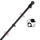 Yeesun flagpole 6ft black outdoor view highlighting sturdy steel construction