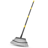 YeYeBest 65 inch leaf rake with 25 metal tines for heavy debris cleanup
