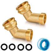 YELUN brass 45-degree hose elbow assembly reduces hose strain during watering.
