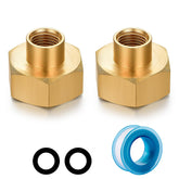 YELUN brass garden hose adapter closeup showing solid brass body for outdoor use