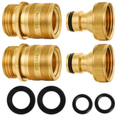 YELUN solid brass quick-connect set for 3/4 GHT external threading, ready to install.