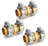 YELUN solid brass hose repair connector with 3/4-inch barb for durable, leak-resistant joints